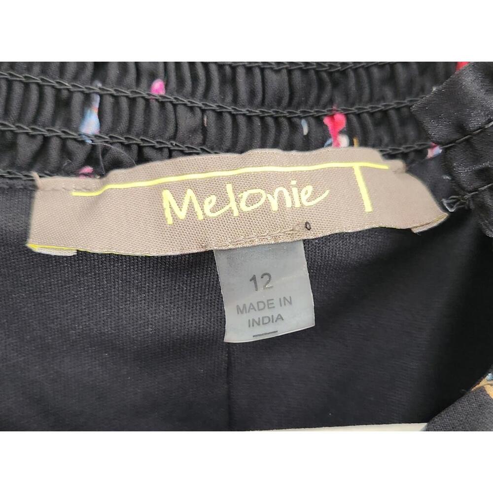 Melonie T Dress Size 12 Black Long Sleeve Floral Babydoll NWT $79 - Picture 6 of 11